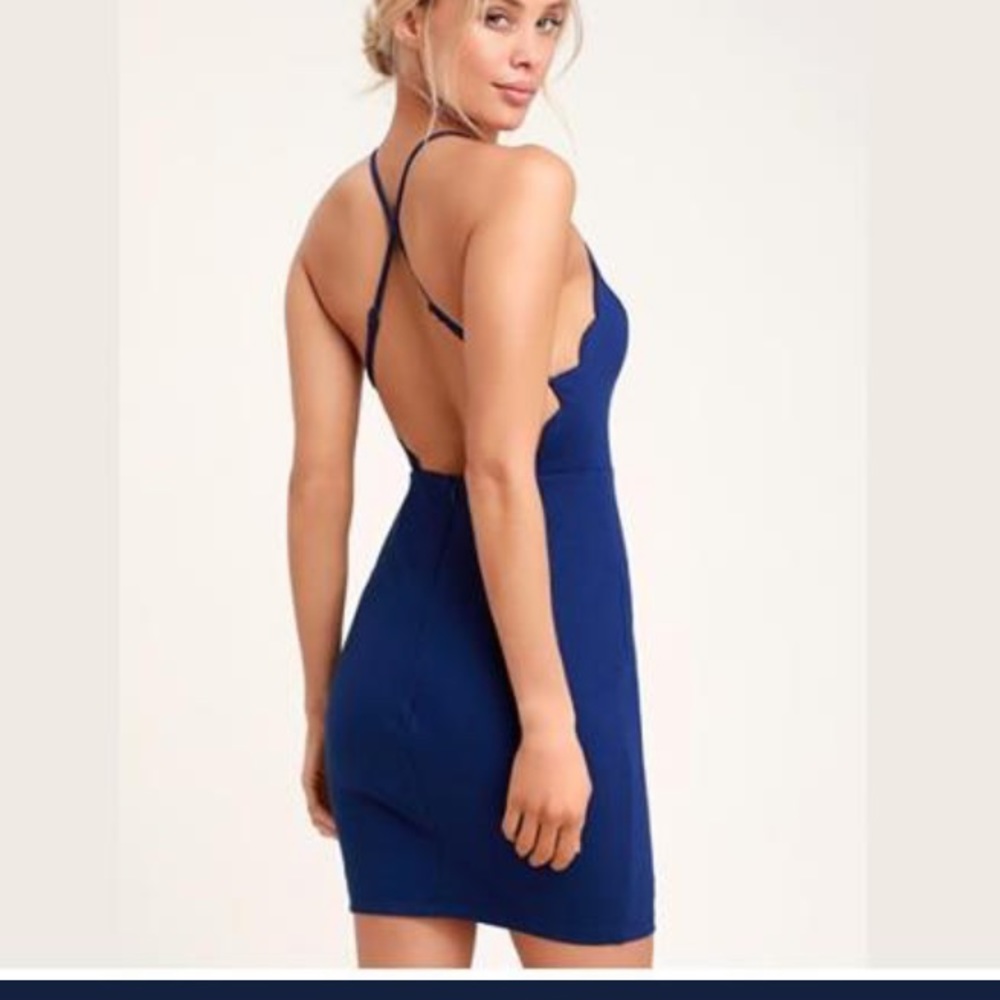 Royal blue, backless dress